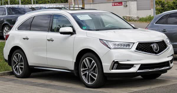 Vollständige Spezifikationen und technische Details 2016 Acura MDX III (facelift 2017) 3.5 V6 (290 Hp) AWD Automatic