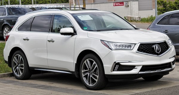 المواصفات والتفاصيل التقنية الكاملة 2016 Acura MDX III (facelift 2017) 3.5 V6 (290 Hp) Automatic