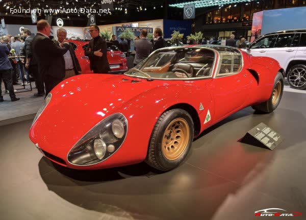 Full specifications and technical details 1967 Alfa Romeo 33 Stradale 2.0 V8 (230 Hp)