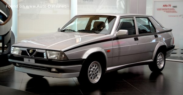 Full specifications and technical details 1985 Alfa Romeo 75 (162 B, facelift 1988) 1.6 (110 Hp)