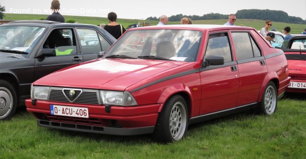 Full specifications and technical details 1987 Alfa Romeo 75 (162 B) Quadrifoglio Verde 2.5 V6 (156 Hp) Automatic