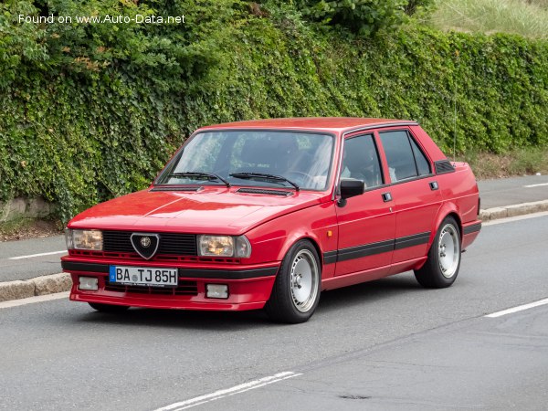 Full specifications and technical details 1983 Alfa Romeo Giulietta (116) 2.0 Turbo (170 Hp)