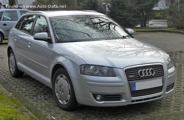 Full specifications and technical details 2006 Audi A3 Sportback (8PA) 1.9 TDI (105 Hp) S-Tronic