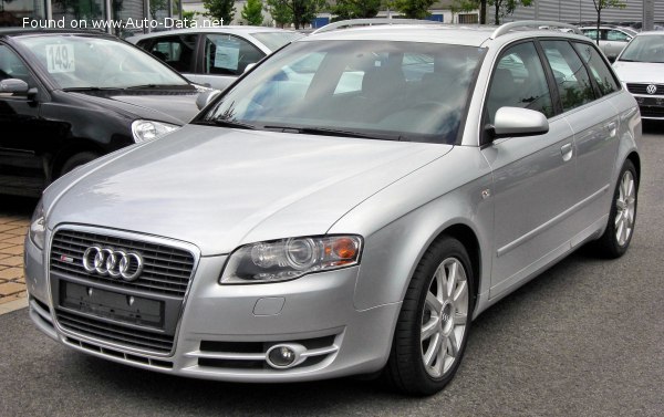 المواصفات والتفاصيل التقنية الكاملة 2004 Audi A4 Avant (B7 8E) 1.8 T (163 Hp) quattro