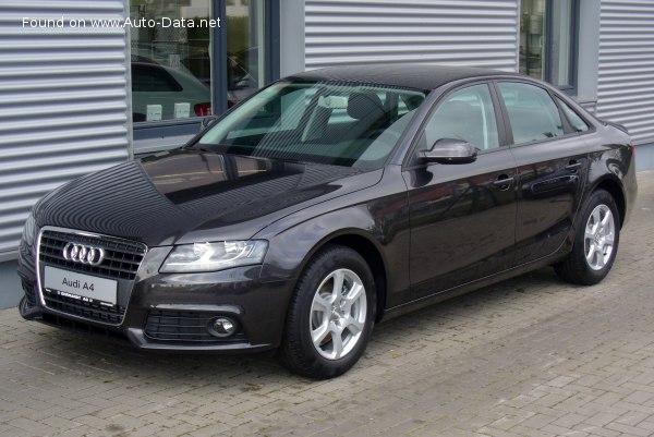 Full specifications and technical details 2008 Audi A4 (B8 8K) 2.0 TDI (143 Hp) quattro