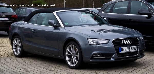 Full specifications and technical details 2013 Audi A5 Cabriolet (8F7, facelift 2011) 2.0 TFSI (225 Hp)