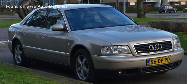 Full specifications and technical details 1999 Audi A8 (D2, 4D, facelift 1998) 3.3 TDI V8 (225 Hp) tiptronic