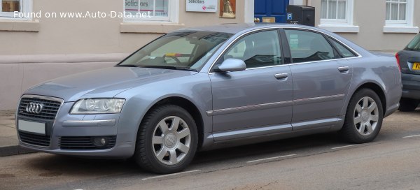 Full specifications and technical details 2005 Audi A8 (D3, 4E, facelift 2005) 6.0 i W12 (450 Hp) quattro Tiptronic