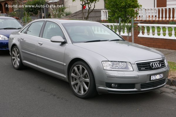 Full specifications and technical details 2004 Audi A8 (D3, 4E) 6.0i W12 (450 Hp) quattro Tiptronic