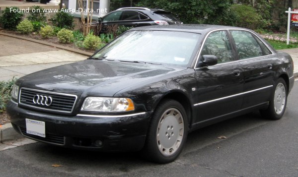 المواصفات والتفاصيل التقنية الكاملة 1999 Audi A8 Long (D2, 4D, facelift 1999) 4.2 V8 40V (310 Hp) quattro tiptronic