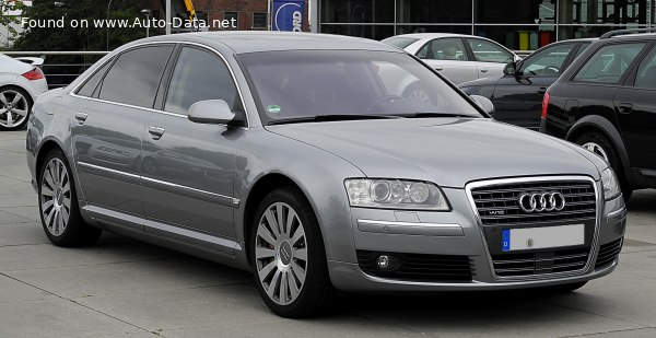 المواصفات والتفاصيل التقنية الكاملة 2005 Audi A8 Long (D3, 4E, facelift 2005) 6.0 W12 (450 Hp) quattro Tiptronic