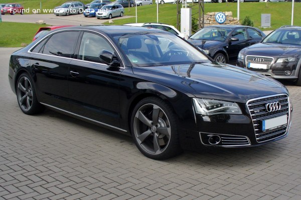 Full specifications and technical details 2010 Audi A8 Long (D4, 4H) 4.2 TDI V8 (350 Hp) quattro Tiptronic