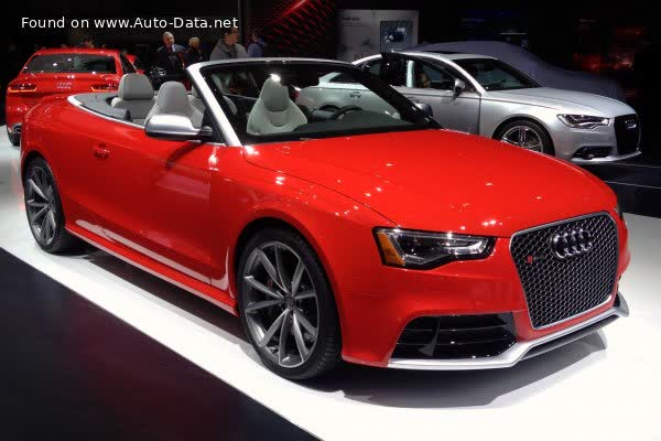 Full specifications and technical details 2013 Audi RS 5 Cabriolet (8T, facelift 2013) 4.2 FSI (450 Hp) quattro S tronic
