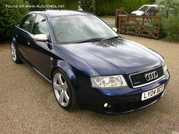 Full specifications and technical details 2002 Audi RS 6 (4B,C5) 4.2 BiTurbo V8 (450 Hp) quattro Tiptronic