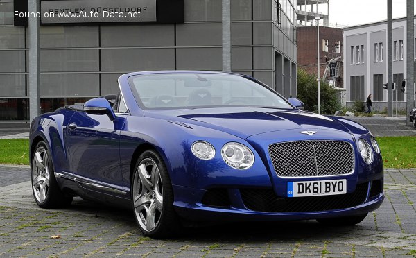 Full specifications and technical details 2011 Bentley Continental GTC II 6.0 W12 (567 Hp)