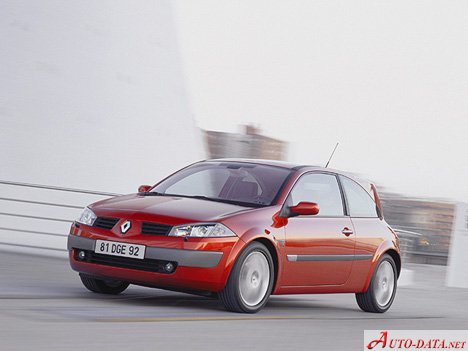 Full specifications and technical details 2004 Renault Megane II Coupe RS 2.0 Turbo 16V (224 Hp)