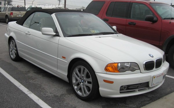 Full specifications and technical details 2000 BMW 3 Series Convertible (E46) 325Ci (192 Hp)