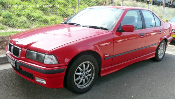 Full specifications and technical details 1993 BMW 3 Series Sedan (E36) 316i (102 Hp)