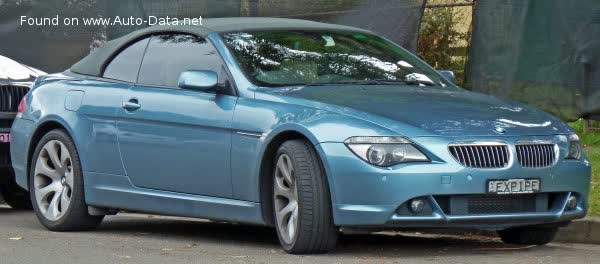 المواصفات والتفاصيل التقنية الكاملة 2003 BMW 6 Series Convertible (E64) 645Ci (333 Hp) Steptronic