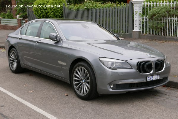 Full specifications and technical details 2009 BMW 7 Series (F01) 750i (408 Hp) xDrive Steptronic