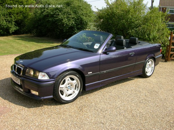 المواصفات والتفاصيل التقنية الكاملة 1994 BMW M3 Convertible (E36) 3.0i (286 Hp)