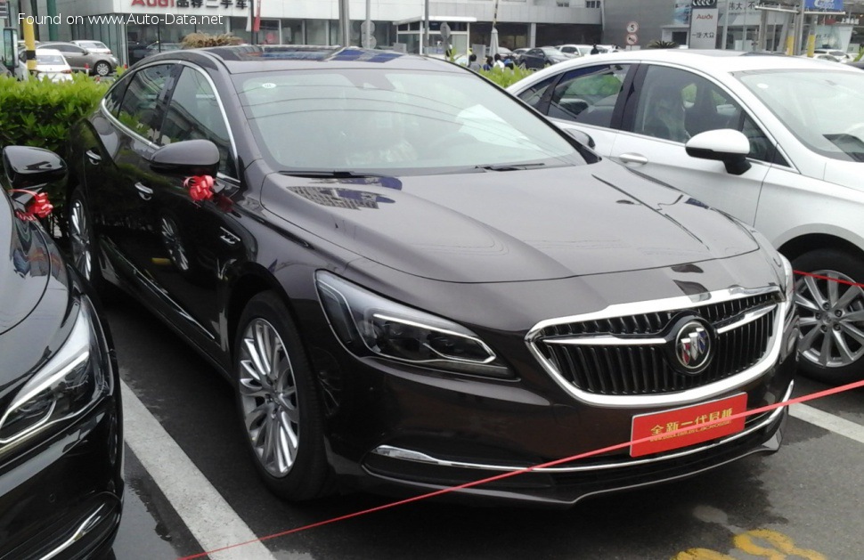 Full specifications and technical details 2017 Buick LaCrosse III China 20T (170 Hp) DCG