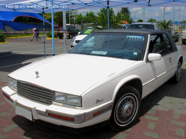 Full specifications and technical details 1986 Cadillac Eldorado XI 4.1 V8 (130 Hp) Automatic