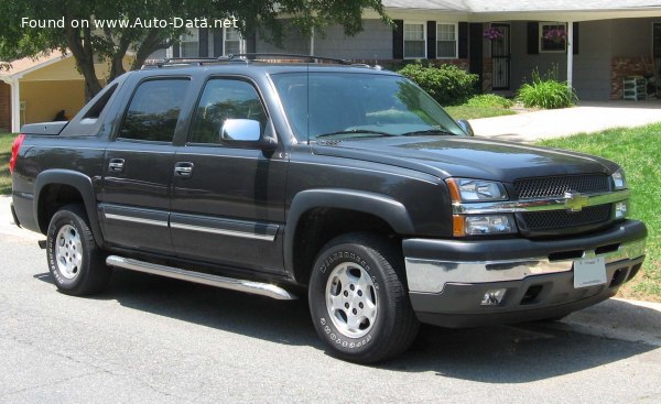 Full specifications and technical details 2001 Chevrolet Avalanche 5.3 i V8 (294 Hp) 4WD