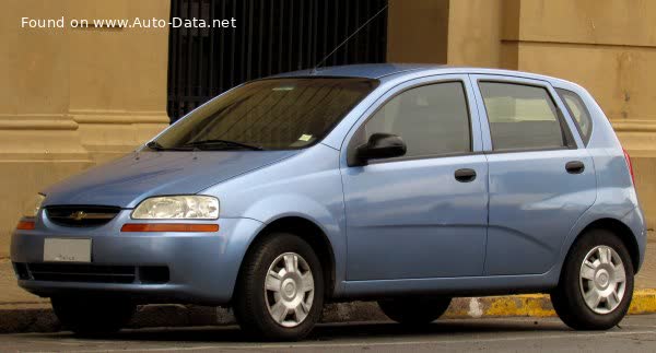 Full specifications and technical details 2008 Chevrolet Aveo Hatchback 1.4 i 16V (101 Hp)