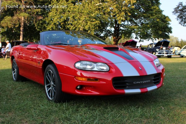 Full specifications and technical details 2001 Chevrolet Camaro IV (facelift 1998) Convertible Z28 5.7 i V8 (310 Hp)