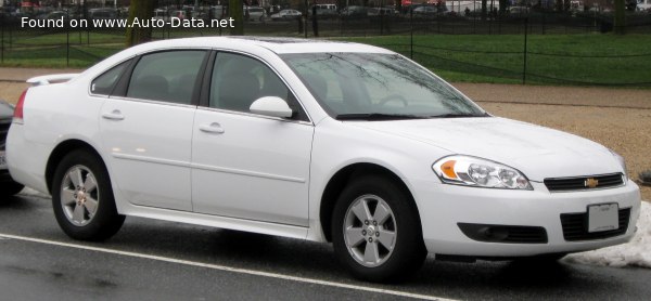 Full specifications and technical details 2009 Chevrolet Impala IX 3.5 V6 (211 Hp) FlexFuel Automatic