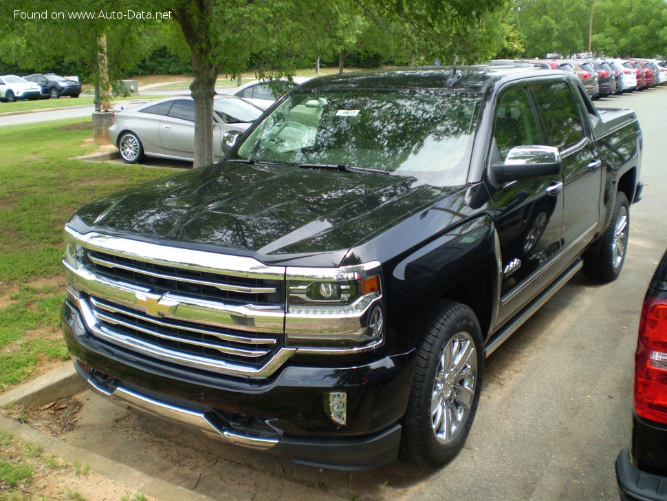 Full specifications and technical details 2016 Chevrolet Silverado 1500 III (facelift 2016) Crew Cab Short Box 5.3 V8 EcoTec3 (355 Hp) Automatic 6-speed