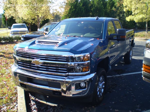 المواصفات والتفاصيل التقنية الكاملة 2015 Chevrolet Silverado 2500 HD III (K2XX) Crew Cab Long Box 6.6 Duramax TD V8 (397 Hp) 4WD Automatic