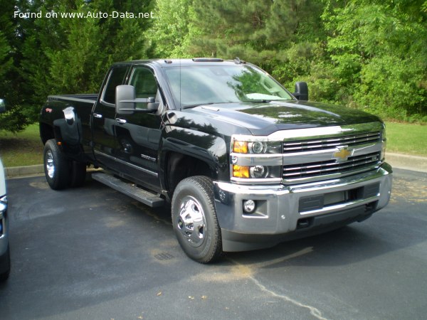 المواصفات والتفاصيل التقنية الكاملة 2015 Chevrolet Silverado 3500 HD III (K2XX) Double Cab Long Box 6.6 Duramax TD V8 (397 Hp) 4WD SRW Automatic