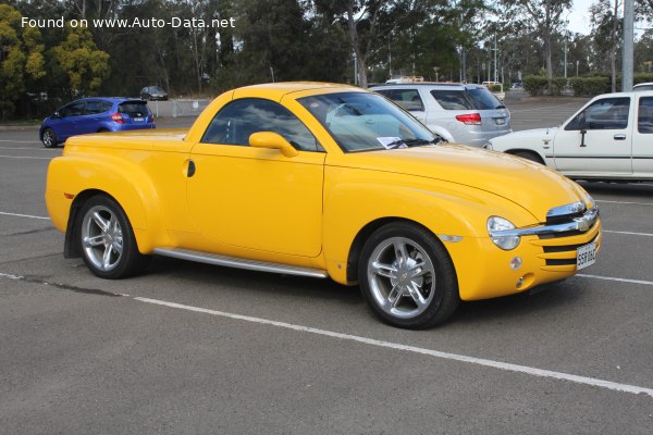 Full specifications and technical details 2004 Chevrolet SSR 6.0 i V8 (390 Hp)