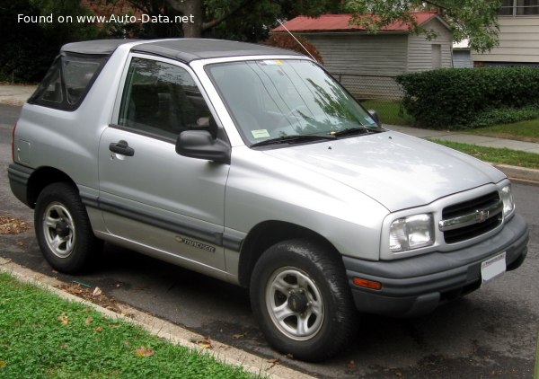 المواصفات والتفاصيل التقنية الكاملة 1998 Chevrolet Tracker Convertible II 1.6 i 16V (97 Hp)