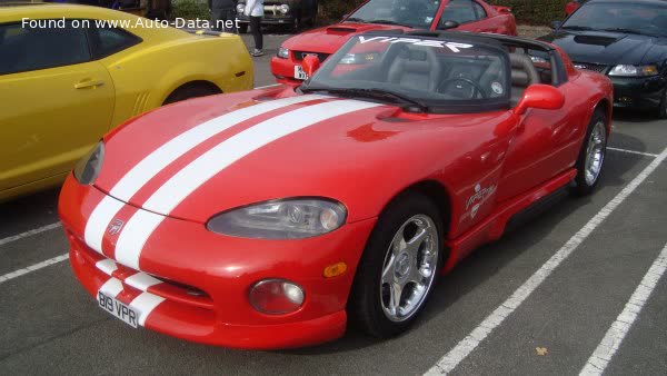 Vollständige Spezifikationen und technische Details 1992 Chrysler Viper RT/10 8.0 V10 (394 Hp)