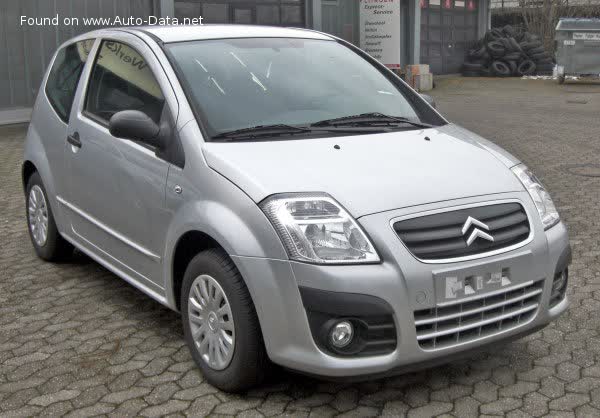 Full specifications and technical details 2008 Citroen C2 I (Phase II, 2008) 1.4i 8V (73 Hp)