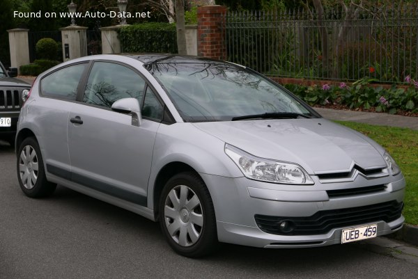 Full specifications and technical details 2004 Citroen C4 I Coupe (Phase I, 2004) 2.0i 16V (136 Hp) VTR