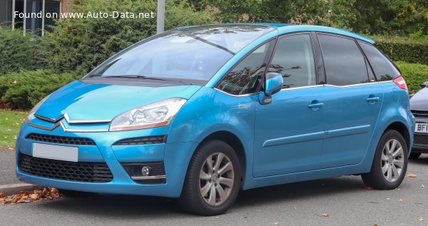 Full specifications and technical details 2007 Citroen C4 I Picasso (Phase I, 2007) 1.6 HDi (109 Hp) FAP EGS