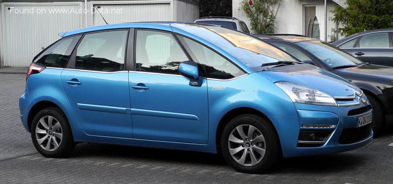 Vollständige Spezifikationen und technische Details 2010 Citroen C4 I Picasso (Phase II, 2010) 1.6 VTi (120 Hp)