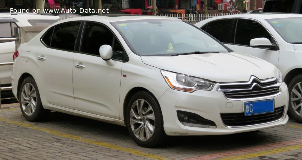 Full specifications and technical details 2012 Citroen C4 L Sedan (Phase I, 2012) 1.6 VTi 16V (116 Hp)