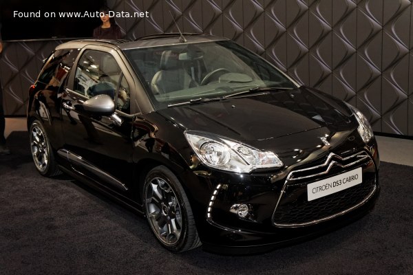 Full specifications and technical details 2012 Citroen DS 3  (Phase I) Cabrio 1.6 VTi (120 Hp)