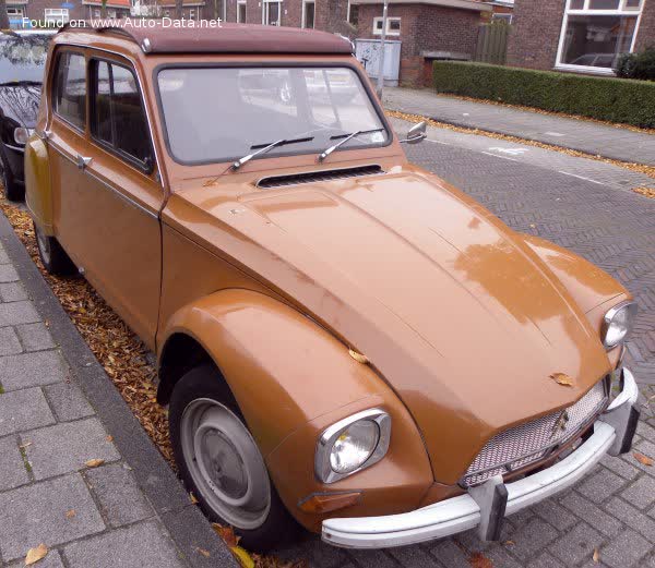 Full specifications and technical details 1968 Citroen Dyane I (Phase I) Dyane 4 (24 Hp)