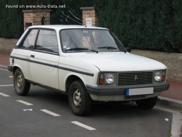 المواصفات والتفاصيل التقنية الكاملة 1983 Citroen LNA 0.6 (34 Hp)