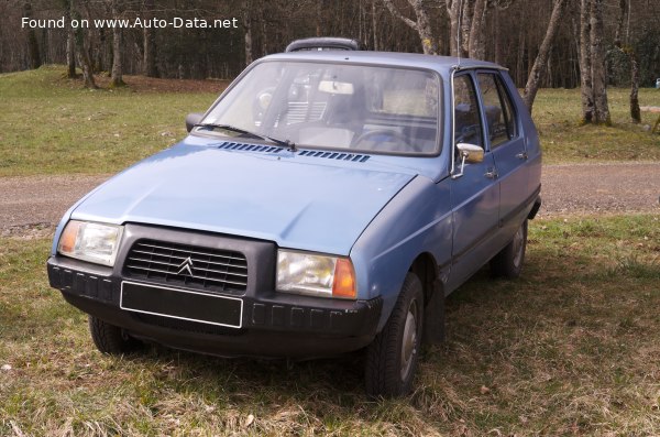 المواصفات والتفاصيل التقنية الكاملة 1982 Citroen Visa (Phase I) 14 GT (79 Hp)