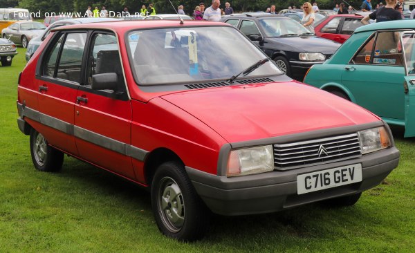 Full specifications and technical details 1982 Citroen Visa (Phase II) 11 RE (48 Hp)