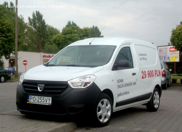 Full specifications and technical details 2013 Dacia Dokker Van 1.2 TCe (115 Hp)