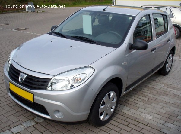 Full specifications and technical details 2008 Dacia Sandero I 1.4 MPI (72 Hp) LPG