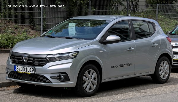 المواصفات والتفاصيل التقنية الكاملة 2021 Dacia Sandero III 1.0 TCe (91 Hp) CVT